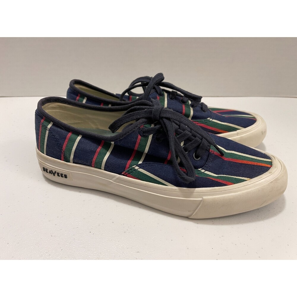 SeaVees for J Crew Women's Legend Sneaker Shoes Navy Blue Red Green Size 8.5